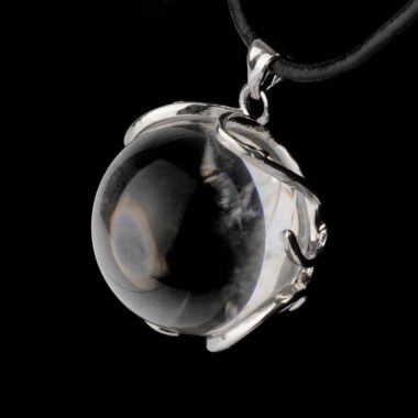 Bergkristall Kugel Anhänger mit Silber rhodinierter Öse Edelsteine Heilsteine bei Wunderstein24