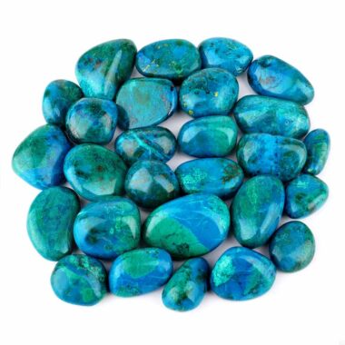 Chrysokoll Trommelsteine handpoliert Ø ca. 25 – 45 mm in weltbester Qualität Edelsteine Heilsteine bei Wunderstein24