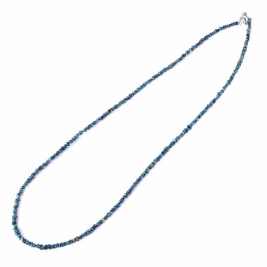 Diamant Kette blau Natur ca. 18 Kt Diamanten Länge 45 cm extrem seltene Rarität Edelsteine Heilsteine bei Wunderstein24
