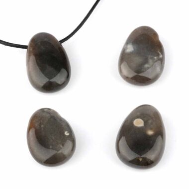 Feuerstein | Flint Cabochon Anhänger seitlich gebohrt Edelsteine Heilsteine bei Wunderstein24
