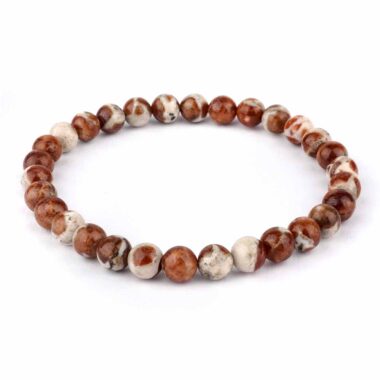 Granat in Grossular Ø ca. 6 mm Kugel Edelstein Armband flexibel und dehnbar Edelsteine Heilsteine bei Wunderstein24