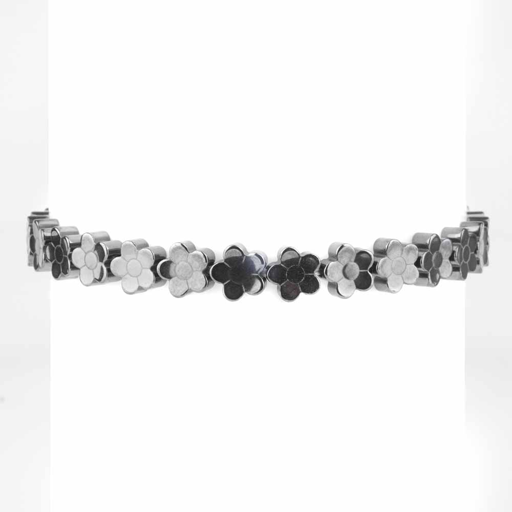 Hämatit Ø 7,6 mm Blumen Edelstein Armband flexibel und dehnbar Edelsteine Heilsteine bei Wunderstein24 Hämatit Ø 7,6 mm Blumen Edelstein Armband flexibel und dehnbar Edelsteine Heilsteine bei Wunderstein24