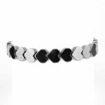 Hämatit Ø 10 mm Herz Edelstein Armband flexibel und dehnbar Edelsteine Heilsteine bei Wunderstein24