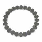 Hämatit Ø 10 mm Herz Edelstein Armband flexibel und dehnbar Edelsteine Heilsteine bei Wunderstein24