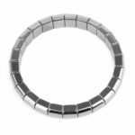 Hämatit Ø 8 mm breites Steg Edelstein Armband flexibel und dehnbar Edelsteine Heilsteine bei Wunderstein24