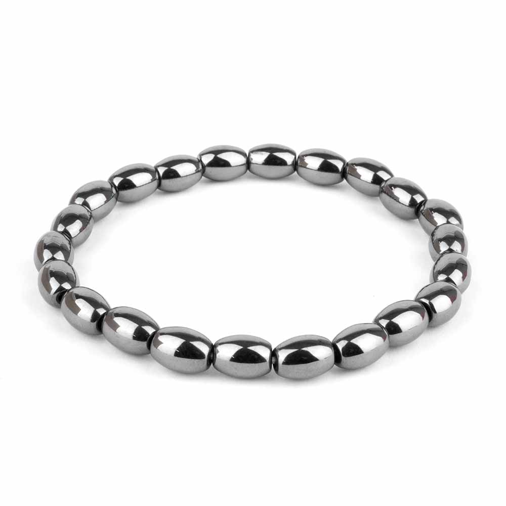 Hämatit Ø 6,5 mm Oliven-Perlen Edelstein Armband flexibel und dehnbar Edelsteine Heilsteine bei Wunderstein24 Hämatit Ø 6,5 mm Oliven-Perlen Edelstein Armband flexibel und dehnbar Edelsteine Heilsteine bei Wunderstein24