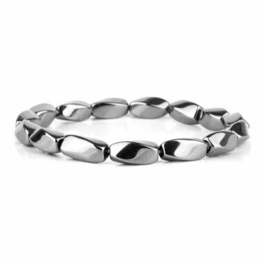 Hämatit Ø 7 mm Helix-Perlen Edelstein Armband flexibel und dehnbar Edelsteine Heilsteine bei Wunderstein24