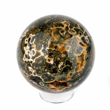 große Ozean-Jaspis Kugel Ø 68 mm aus Madagaskar mit wunderschöner Maserung Edelsteine Heilsteine bei Wunderstein24