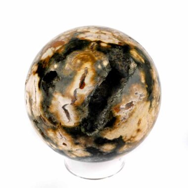 große Ozean-Jaspis Kugel Ø 68 mm aus Madagaskar mit wunderschöner Maserung Edelsteine Heilsteine bei Wunderstein24