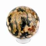 große Ozean-Jaspis Kugel Ø 68 mm aus Madagaskar mit wunderschöner Maserung Edelsteine Heilsteine bei Wunderstein24