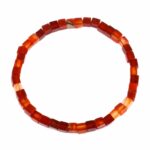 Carneol | Karneol Ø 5 mm Würfel | Perlen Armband flexibel und dehnbar Edelsteine Heilsteine bei Wunderstein24