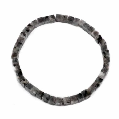 Larvikit Ø 5 mm Würfel | Perlen Armband flexibel und dehnbar Edelsteine Heilsteine bei Wunderstein24