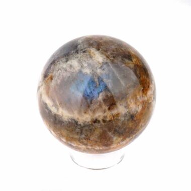 Mondstein Kugel Ø 66 mm wunderschön blau schimmernd wie Regenbogen-Mondstein Edelsteine Heilsteine bei Wunderstein24