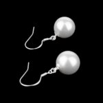 Perle weiß | Süßwasser Ø ca. 10 mm Kugel Ohrhänger Paar 925 Sterling Silber Edelsteine Heilsteine bei Wunderstein24