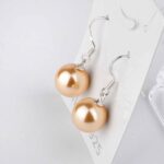 Perle aprikot | Süßwasser Ø ca. 10 mm Kugel Ohrhänger Paar 925 Sterling Silber Edelsteine Heilsteine bei Wunderstein24