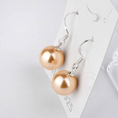 Perle aprikot | Süßwasser Ø ca. 10 mm Kugel Ohrhänger Paar 925 Sterling Silber Edelsteine Heilsteine bei Wunderstein24 Perle aprikot | Süßwasser Ø ca. 10 mm Kugel Ohrhänger Paar 925 Sterling Silber Edelsteine Heilsteine bei Wunderstein24