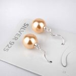 Perle aprikot | Süßwasser Ø ca. 10 mm Kugel Ohrhänger Paar 925 Sterling Silber Edelsteine Heilsteine bei Wunderstein24