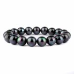 Muschelkern Petrolfarben Ø 10 mm Kugel Edelstein Armband flexibel und dehnbar Edelsteine Heilsteine bei Wunderstein24