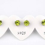 Olivin | Peridot Ø 5 mm facettierte Edelstein Ohrstecker Paar & 925 Sterling-Silber Edelsteine Heilsteine bei Wunderstein24 Olivin | Peridot Ø 5 mm facettierte Edelstein Ohrstecker Paar & 925 Sterling-Silber Edelsteine Heilsteine bei Wunderstein24