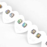 Opal Äthiopien Ø 6,5 mm ovale Edelstein Ohrstecker Paar & 925 Sterling-Silber Edelsteine Heilsteine bei Wunderstein24