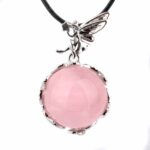 Bergkristall Kugel Feen Anhänger mit Silber rhodinierter Öse Edelsteine Heilsteine bei Wunderstein24