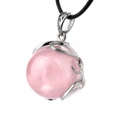 Rosenquarz Kugel Anhänger mit Silber rhodinierter Öse Edelsteine Heilsteine bei Wunderstein24 Rosenquarz Kugel Anhänger mit Silber rhodinierter Öse Edelsteine Heilsteine bei Wunderstein24