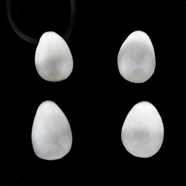 Selenit Cabochon Anhänger seitlich gebohrt Edelsteine Heilsteine bei Wunderstein24