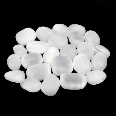 Selenit Trommelsteine handpoliert Ø ca. 27 – 33 mm Edelsteine Heilsteine bei Wunderstein24