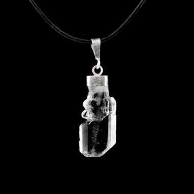 Skelettquarz | Bergkristall Anhänger Natur mit 925 Sterling-Silber Öse Edelsteine Heilsteine bei Wunderstein24