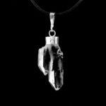 Skelettquarz | Bergkristall Anhänger Natur mit 925 Sterling-Silber Öse Edelsteine Heilsteine bei Wunderstein24