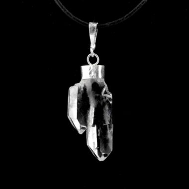 Skelettquarz | Bergkristall Anhänger Natur mit 925 Sterling-Silber Öse Edelsteine Heilsteine bei Wunderstein24