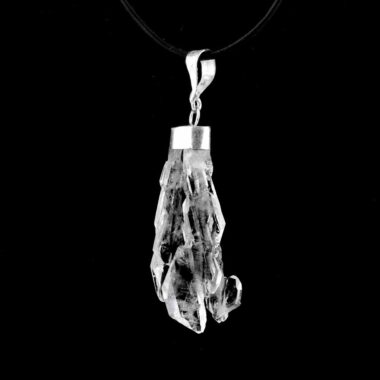 Skelettquarz | Bergkristall Anhänger Natur mit 925 Sterling-Silber Öse Edelsteine Heilsteine bei Wunderstein24