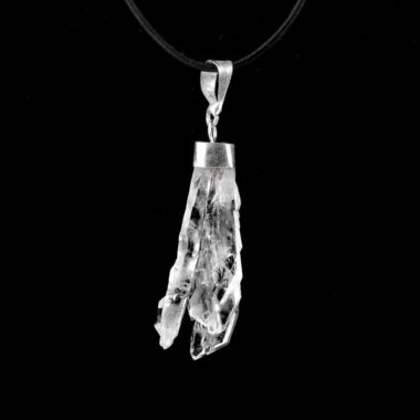 Skelettquarz | Bergkristall Anhänger Natur mit 925 Sterling-Silber Öse Edelsteine Heilsteine bei Wunderstein24