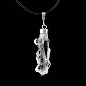 Skelettquarz | Bergkristall Anhänger Natur mit 925 Sterling-Silber Öse Edelsteine Heilsteine bei Wunderstein24