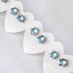 Topas blau Ø 5 mm facettierte Edelstein Ohrstecker Paar & 925 Sterling-Silber Edelsteine Heilsteine bei Wunderstein24