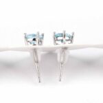 Topas blau Ø 5 mm facettierte Edelstein Ohrstecker Paar & 925 Sterling-Silber Edelsteine Heilsteine bei Wunderstein24