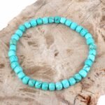 Türkis echt Ø 4 mm facettiertes Kugel | Perlen Armband flexibel und dehnbar Edelsteine Heilsteine bei Wunderstein24