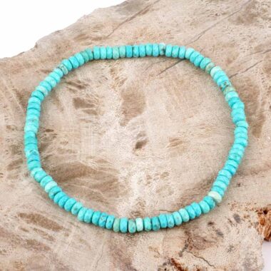 Türkis echt Ø 4 mm facettiertes Kugel | Perlen Armband flexibel und dehnbar Edelsteine Heilsteine bei Wunderstein24