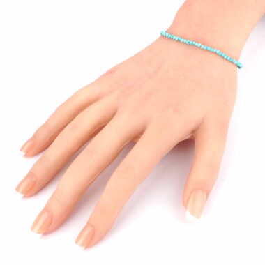 Türkis echt Ø 2,2 mm Kugel | Perlen Armband flexibel und dehnbar Edelsteine Heilsteine bei Wunderstein24