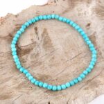 Türkis echt Ø 4 mm facettiertes Kugel | Perlen Armband flexibel und dehnbar Edelsteine Heilsteine bei Wunderstein24