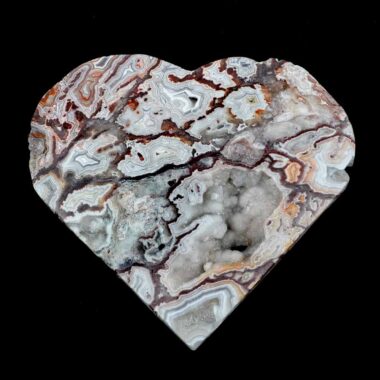 großes Crazy Lace Achat Herz Ø 130 mm in einzigartiger Qualität und Maserung Edelsteine Heilsteine bei Wunderstein24