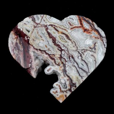 großes Crazy Lace Achat Herz Ø 126 mm in einzigartiger Qualität und Maserung Edelsteine Heilsteine bei Wunderstein24