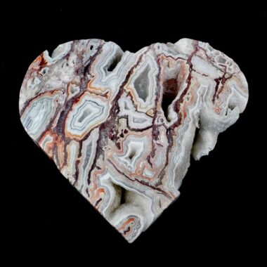 großes Crazy Lace Achat Herz Ø 127 mm in einzigartiger Qualität und Maserung Edelsteine Heilsteine bei Wunderstein24