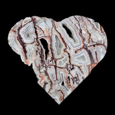 großes Crazy Lace Achat Herz Ø 127 mm in einzigartiger Qualität und Maserung Edelsteine Heilsteine bei Wunderstein24