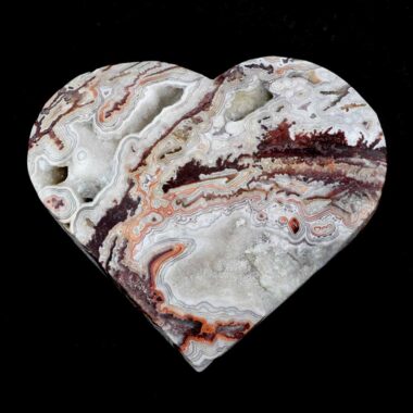 großes Crazy Lace Achat Herz Ø 128 mm in einzigartiger Qualität und Maserung Edelsteine Heilsteine bei Wunderstein24
