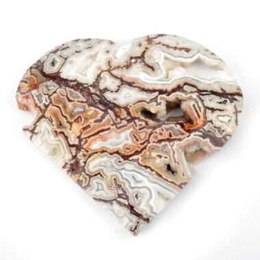 großes Crazy Lace Achat Herz Ø 126 mm in einzigartiger Qualität und Maserung Edelsteine Heilsteine bei Wunderstein24
