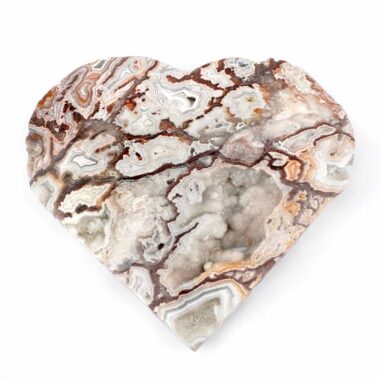 großes Crazy Lace Achat Herz Ø 130 mm in einzigartiger Qualität und Maserung Edelsteine Heilsteine bei Wunderstein24
