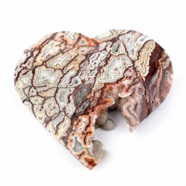 großes Crazy Lace Achat Herz Ø 126 mm in einzigartiger Qualität und Maserung Edelsteine Heilsteine bei Wunderstein24