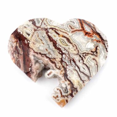 großes Crazy Lace Achat Herz Ø 126 mm in einzigartiger Qualität und Maserung Edelsteine Heilsteine bei Wunderstein24