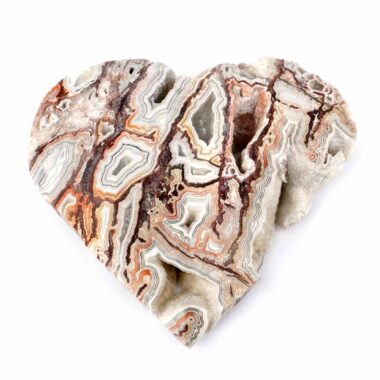 großes Crazy Lace Achat Herz Ø 127 mm in einzigartiger Qualität und Maserung Edelsteine Heilsteine bei Wunderstein24